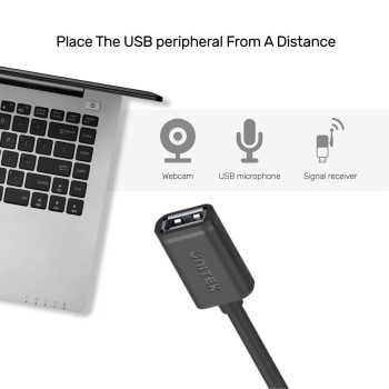 UNITEK USB2.0(M) TO USB2.0(F) 2.0 UZATMA KABLO 1.5MT (Y-C449GBK)