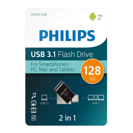 PHILIPS 128GB USB3.1 TYPE-C 100/150 MB/S FM12DC152B/00
